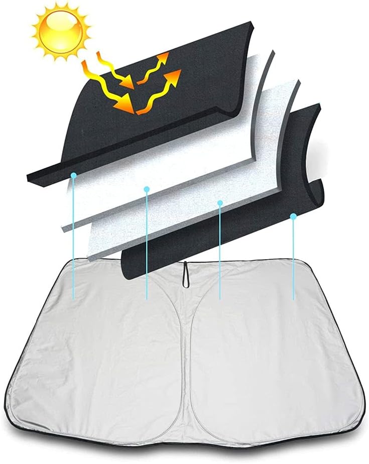 Sammenleggbar solskjerm for bil med logo